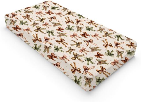 Watercolor Fall Bows Baby Changing Pad Covers Vintage Fall Pumpkin Bows Diaper Changing Table Sheets for Boy Girl Thanksgiving Autumn Soft Breathable Stretch Fitted Changing Table Mats 32''x16'' in Saudi Arabia