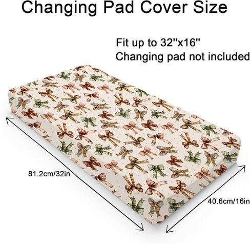 Watercolor Fall Bows Baby Changing Pad Covers Vintage Fall Pumpkin Bows Diaper Changing Table Sheets for Boy Girl Thanksgiving Autumn Soft Breathable Stretch Fitted Changing Table Mats 32''x16'' in Saudi Arabia
