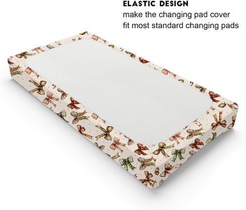 Watercolor Fall Bows Baby Changing Pad Covers Vintage Fall Pumpkin Bows Diaper Changing Table Sheets for Boy Girl Thanksgiving Autumn Soft Breathable Stretch Fitted Changing Table Mats 32''x16'' in Saudi Arabia
