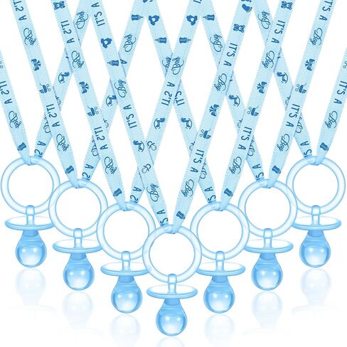 36 Pieces Baby Shower Pacifiers Necklace Acrylic Baby Pacifiers Party Favors Pacifiers Charm Pacifiers Necklace for Girls Boys Baby Shower Party Decorations Table Scatter (Boy, Girl Style, Blue, Pink) in Saudi Arabia