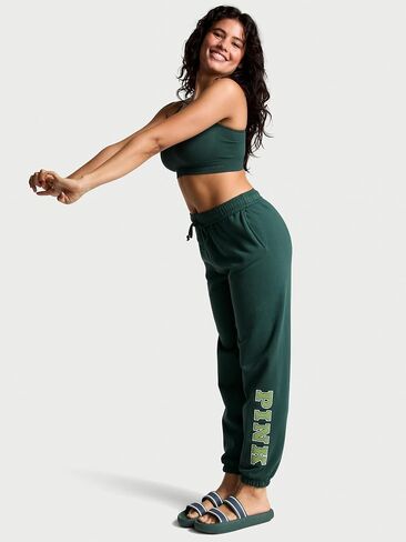 Victoria's Secret Ivy Fleece Campus Sweatpants Pure Black in Saudi Arabia