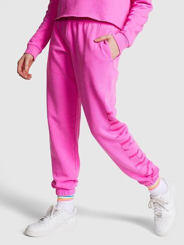 Victoria's Secret Ivy Fleece Campus Sweatpants Pure Black in Saudi Arabia