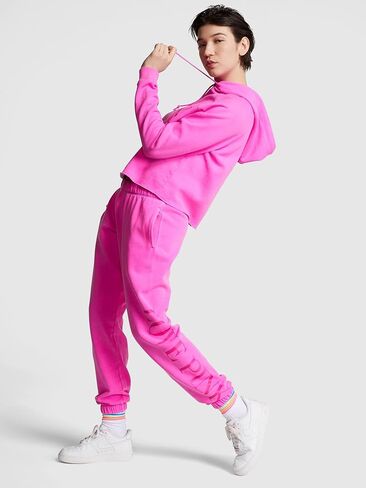 Victoria's Secret Ivy Fleece Campus Sweatpants Pure Black in Saudi Arabia