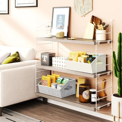 صناديق تخزين الخزانة، صناديق تخزين كبيرة شبه منحرفة بمقابض، 6 صناديق تخزين للخزانة، منظمات خزانة الكتان وتخزين الملابس والكتب (بيج) in Kuwait