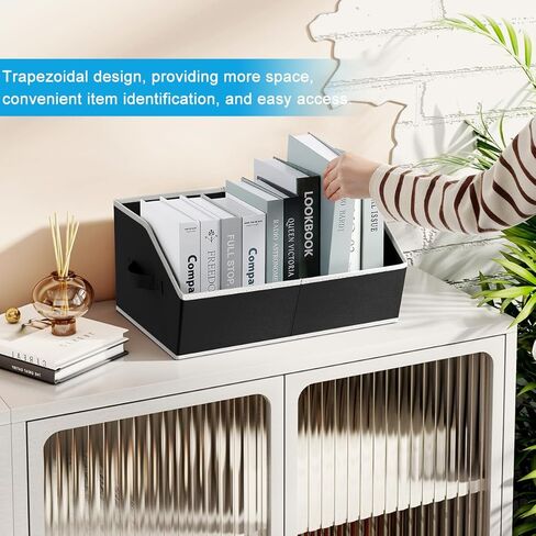 صناديق تخزين الخزانة، صناديق تخزين كبيرة شبه منحرفة بمقابض، 6 صناديق تخزين للخزانة، منظمات خزانة الكتان وتخزين الملابس والكتب (بيج) in Kuwait