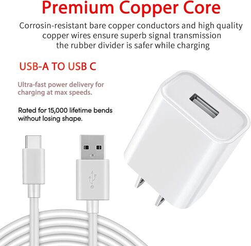 Wall Charger for AirPods 4 4th,AirPods Max 2024 Headphone,AirPods Pro 2/2nd 2023 Earbuds, Arlo Essential 2K Camera (2nd Generation),Ring Spotlight Cam Plus/Cam Pro Charging Power Cord USB C Cable in Kuwait