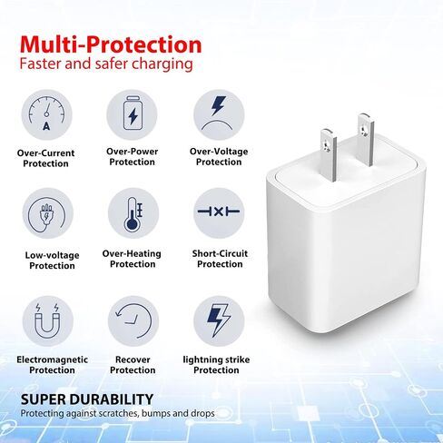 Wall Charger for AirPods 4 4th,AirPods Max 2024 Headphone,AirPods Pro 2/2nd 2023 Earbuds, Arlo Essential 2K Camera (2nd Generation),Ring Spotlight Cam Plus/Cam Pro Charging Power Cord USB C Cable in Kuwait