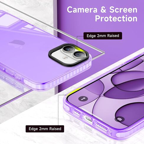 Neon Clear Case for iPhone 16 Pro with Screen Protector + Camera Lens Protector, Women Cute Vibrant Phone Case Accessories, Soft Silicone Protective Cover Cases for iPhone 16pro 6.3inch in Saudi Arabia