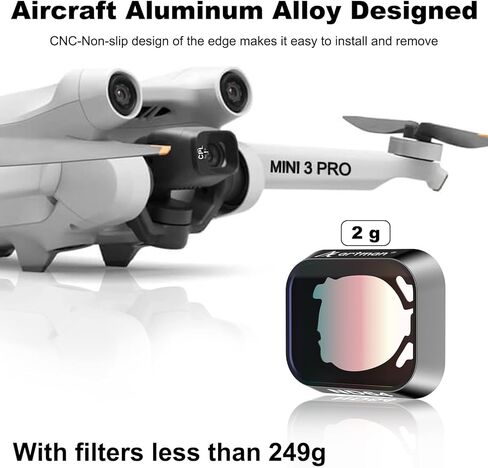 مجموعات مرشحات Artman ND لـ DJI Mini 3 / Mini 3 Pro، 6 عبوات CPL UV ND8 ND16 ND32 ND64 ملحقات مرشحات (إصدار إطار من سبائك الألومنيوم) in Kuwait