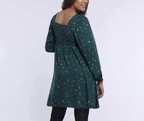 Motherhood Maternity Women's Long Sleeve Smocked Babydoll Mini Dress in Kuwait