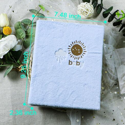 Holoary Baby Photo Album 4x 6 200 Photos, Newborn Baby Keepsake Gifts for Baby Boy/Girl and New Parents, Plush Cover Baby Photo Albums(Blue) in Saudi Arabia