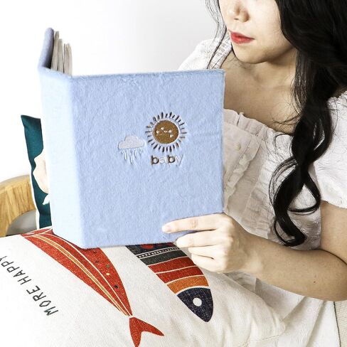 Holoary Baby Photo Album 4x 6 200 Photos, Newborn Baby Keepsake Gifts for Baby Boy/Girl and New Parents, Plush Cover Baby Photo Albums(Blue) in Saudi Arabia