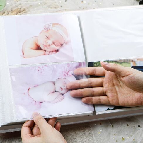 Holoary Baby Photo Album 4x 6 200 Photos, Newborn Baby Keepsake Gifts for Baby Boy/Girl and New Parents, Plush Cover Baby Photo Albums(Blue) in Saudi Arabia