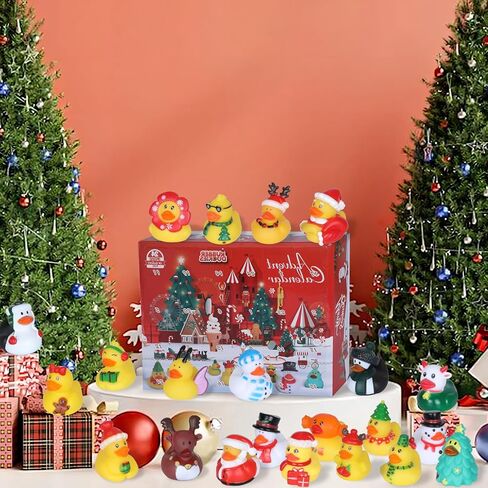 Christmas Ducks Advent Calendar 2024, 24 Rubber Ducks for Boys Girls Kids and Toddlers, Christmas Countdown Party Favor Gifts in Saudi Arabia
