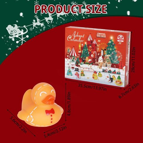 بط عيد الميلاد قدوم التقويم 2024، 24 بطة مطاطية للأولاد والبنات والأطفال الصغار، هدايا عيد الميلاد العد التنازلي لصالح الحفلات in Kuwait