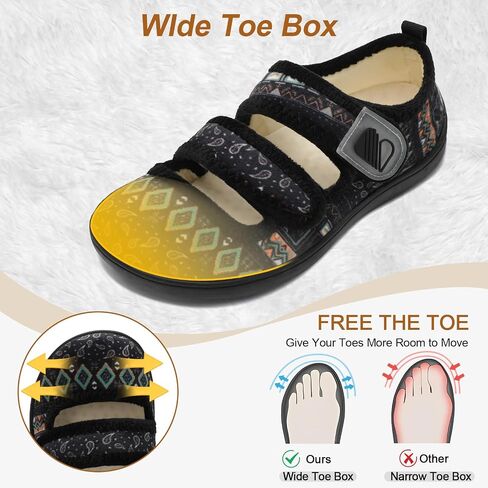 Besroad Womens Slippers Wide House Shoes Adjustable Fuzzy Diabetic Shoes Arthritis Edema Swollen Bedroom Slippers Indoor Outdoor in Saudi Arabia