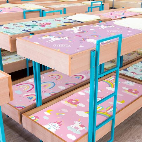 Mixweer 4 قطع من ملاءات سرير الأطفال للرعاية النهارية للأطفال الصغار ومرحلة ما قبل المدرسة مقاس 19 × 45 بوصة، ملاءة حصيرة قيلولة جاهزة للفتيات، غطاء وسادة قيلولة ناعم قابل للتنفس، ملاءة سرير قياسية للرعاية النهارية in Kuwait