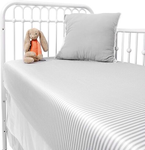 Crib Fitted Sheet by Pure Bamboo - Genuine 100% Organic Viscose Derived from Bamboo, Luxuriously Soft, Ultimate Cooling, Fits Standard Size Crib Mattress (Pink) in Saudi Arabia