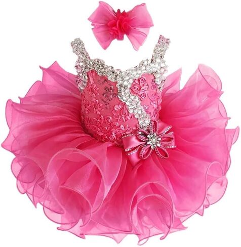 Jenniferwu Infant Toddler Baby Newborn Little Girl's Pageant Party Birthday Dress Beaded Dress in Saudi Arabia