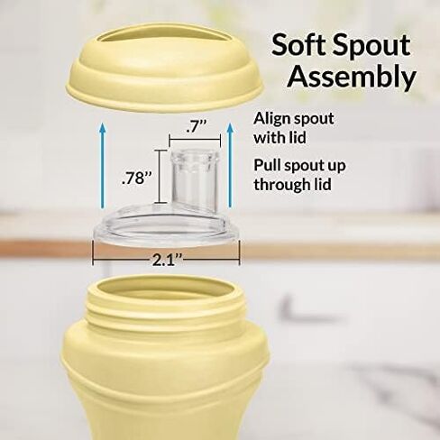 Re-Play 8oz Transition Sippy Cups for Baby Toddler, Medical Grade Silicone Soft Spout & Travel Lid, Easy to Hold Hourglass Shape, Made in USA from Recycled Milk Jugs - Ice Blue/Grey in Kuwait