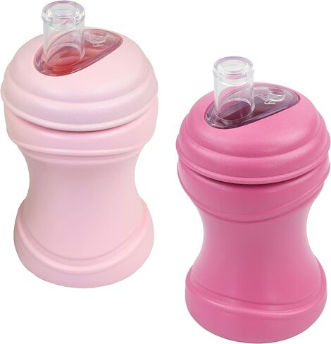 Re-Play 8oz Pack of 2 Transition Sippy Cups for Baby Toddler, Medical Grade Silicone Soft Spout & Travel Lid, Easy to Hold Hourglass Shape, Made in USA from Recycled Milk Jugs - Princess in Saudi Arabia