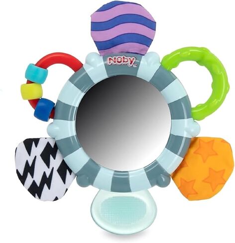 Nuby Look-at-Me Mirror Teether Toy, Colors May Vary in Saudi Arabia