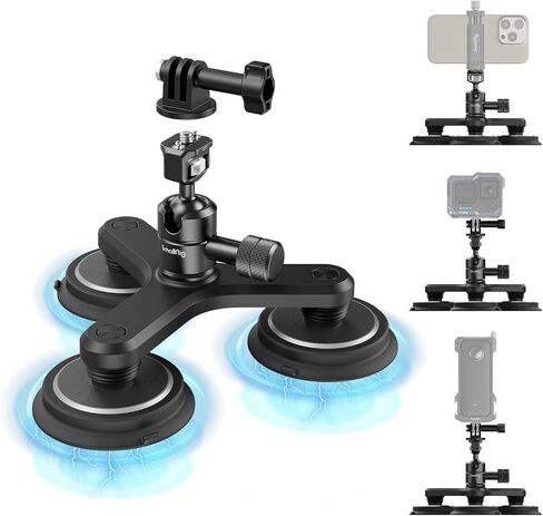SMALLRIG Triple Magnetic Camera Mount for Gopro, Car Camera Mount Outside for Action Cameras, with Anti Deflection Pin Ball Head 4468 in Saudi Arabia