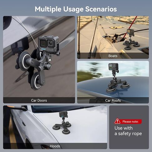 SMALLRIG Triple Magnetic Camera Mount for Gopro, Car Camera Mount Outside for Action Cameras, with Anti Deflection Pin Ball Head 4468 in Saudi Arabia