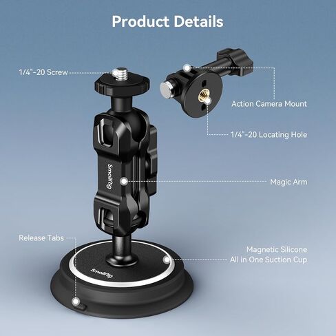 SMALLRIG Triple Magnetic Camera Mount for Gopro, Car Camera Mount Outside for Action Cameras, with Anti Deflection Pin Ball Head 4468 in Saudi Arabia