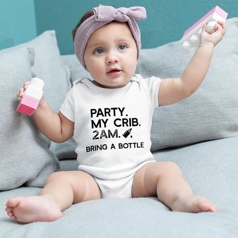 listery Party My Crib Bodysuit Funny Bodysuit Baby Sayings Baby Boy Clothes Party At My Crib 2 Am Bodysuits Baby Girl Clothes in Kuwait