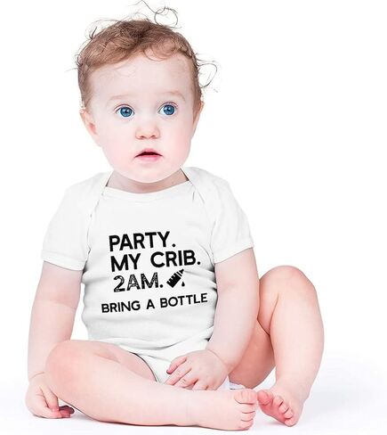 listery Party My Crib Bodysuit Funny Bodysuit Baby Sayings Baby Boy Clothes Party At My Crib 2 Am Bodysuits Baby Girl Clothes in Kuwait