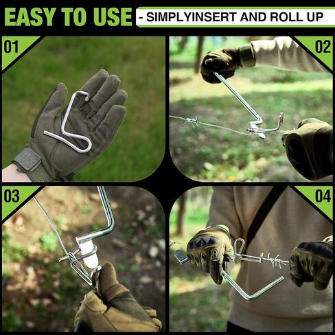 Saker Fence Wire Tensioning Tool for Turnbuckles Barb Wire Tensioner with 304 Stainless Steel for Fast Tighting Metal Fence Post and Garden Fence Wire(20 PCS+Tighteners Handle) in Saudi Arabia