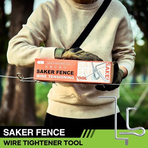 Saker Fence Wire Tensioning Tool for Turnbuckles Barb Wire Tensioner with 304 Stainless Steel for Fast Tighting Metal Fence Post and Garden Fence Wire(20 PCS+Tighteners Handle) in Saudi Arabia