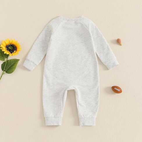 Newborn Infant Baby Boy Girl Football Clothes Long Sleeve Crewneck Romper Chiefs Jumpsuit Fall One Piece Outfit in Kuwait