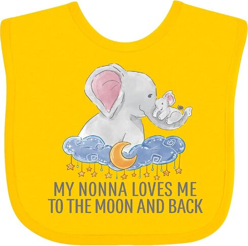 inktastic My Nonna Loves Me To the Moon and Back Elephants in Clouds Baby Bib in Kuwait
