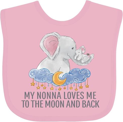 inktastic My Nonna Loves Me To the Moon and Back Elephants in Clouds Baby Bib in Kuwait