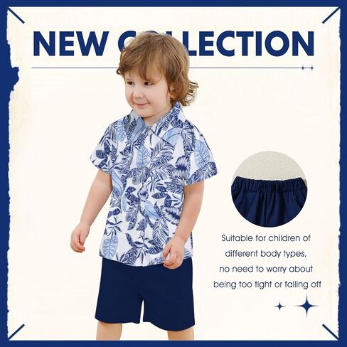 Toddler Baby Boy Clothes Shorts Set Button Down Hawaiian Shirts Solid Shorts Summer Outfits Boys Print Clothing Sets in Saudi Arabia