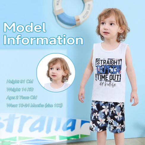 Baby Boy Clothes Toddler Boy Summer Outfits Boys Sleeveless Tank Tops Shorts Set Letter Print Hawaii Beach Clothes in Kuwait