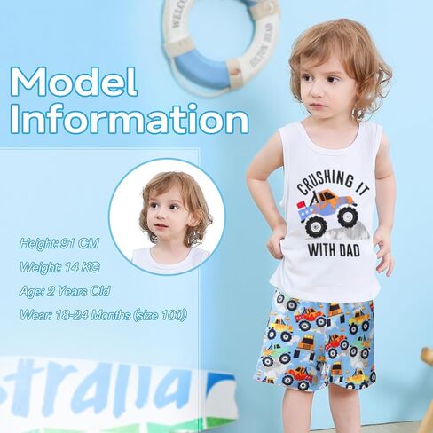 Baby Boy Clothes Toddler Boy Summer Outfits Boys Sleeveless Tank Tops Shorts Set Letter Print Hawaii Beach Clothes in Kuwait