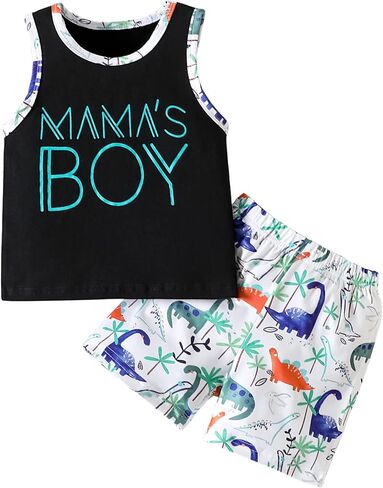 U·nikaka Infant Toddler Baby boy Clothes Summer Short Sleeve Vest Cotton Tops+Pants 2PCS Black Blue Camo White Red in Saudi Arabia