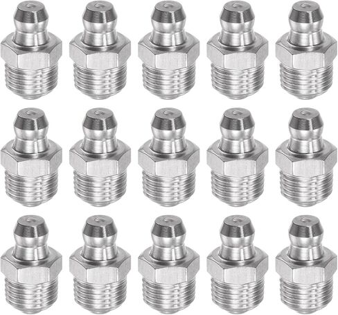 uxcell 304 Stainless Steel Straight Grease Fitting M6 x 1mm Thread Hydraulic Grease Fitting Accessories, 15Pcs in Saudi Arabia