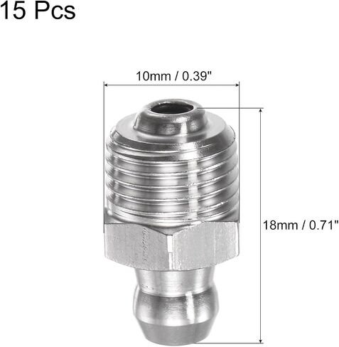 uxcell 304 Stainless Steel Straight Grease Fitting M6 x 1mm Thread Hydraulic Grease Fitting Accessories, 15Pcs in Saudi Arabia