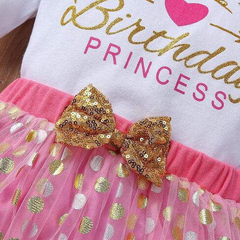 Toddler Kids Baby Girls Birthday Princess Outfits Sleeve Ruffle Shirts + Dot Bubble Tutu Skirt 2PCS Dresses in Saudi Arabia