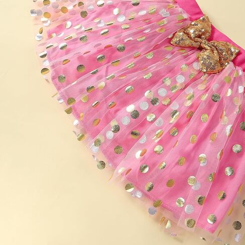 Toddler Kids Baby Girls Birthday Princess Outfits Sleeve Ruffle Shirts + Dot Bubble Tutu Skirt 2PCS Dresses in Saudi Arabia