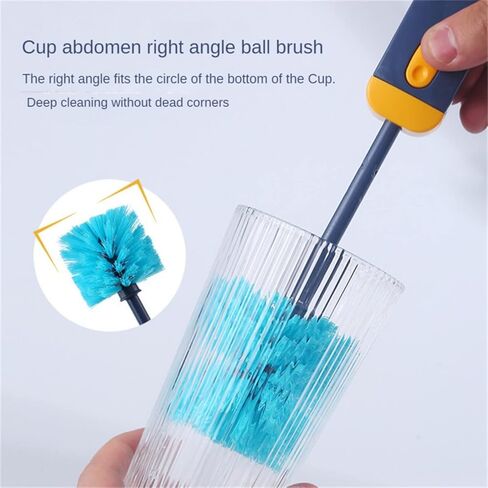 4 in 1 Baby Bottle Brush - 2 Pack Bottle Brush Cleaner with Straw Cleaning Brush, Bottle Cleaner Brush Set for Washing Sport Bottle, Mug, Cup Cover, Bottle Cap in Kuwait