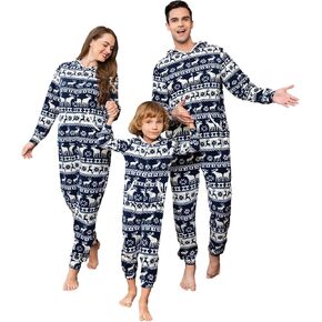 PATPAT Family Christmass مطابقة مجموعات منامة عطلة لطيف طباعة Pjs هوديي الصوف ملابس خاصة للزوجين والأطفال