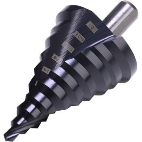 1/4 to 2 Inch Step Drill Bit Spiral Grooved Double Fluted, Large M2 High Speed Steel Drill bits for Hole Drilling in Stainless Steel, Copper, Aluminum, Wood, Plastic…
