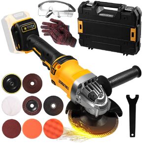 Angle Grinder Brushless Compatible with Dewalt 20V Max Battery(NO Battery), 4-1/2’’ Cordless Grinder with Grinding Wheels and Auxiliary Handle for Cutting, Griding, Polishing and Carving