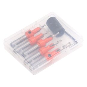 5-Piece Wood Countersink Drill Bit Set with Hex Wrench and Limiter - High Hardness Carbon Steel Countersink Bits for Concealed and Flush Screws for countersunk Hole and chamfering