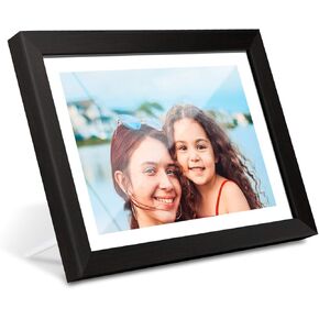 AEEZO Digital Picture Frame 10.1 Inch 1280x800 IPS Touch Screen WiFi Smart Digital Photo Frame with 16GB Storage, Auto-Rotate Easy Setup to Share Photos or Videos via AiMOR APP, Wall Mountable White